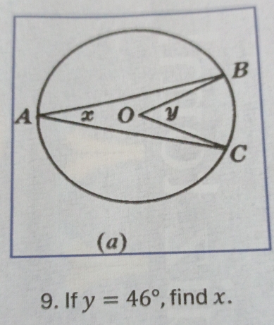 If y=46° , find x.