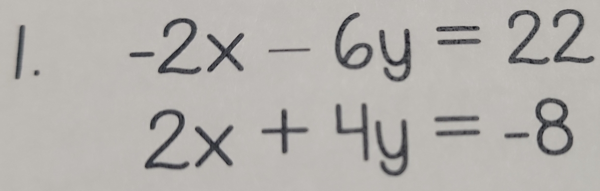 -2x - 6y
2x + 4y = -8