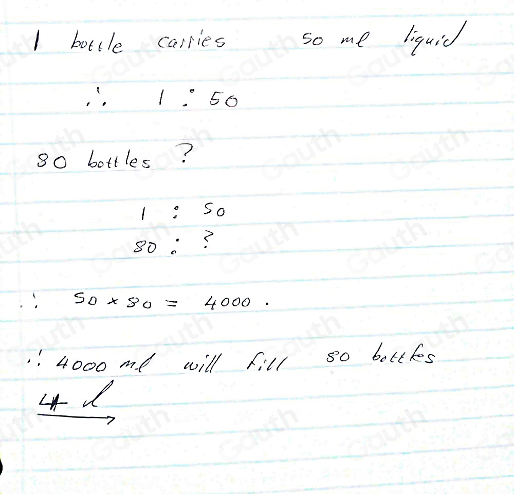 Solved: The diagram shows a 50 ml bottle. Calculate how many litres of ...
