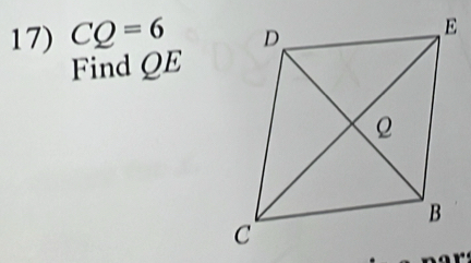 CQ=6
Find QE