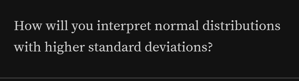 How will you interpret normal distributions 
with higher standard deviations?