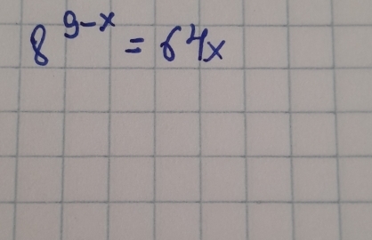 8^(9-x)=64x