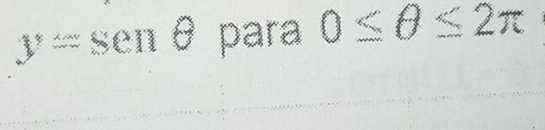 y=senθ para 0≤ θ ≤ 2π