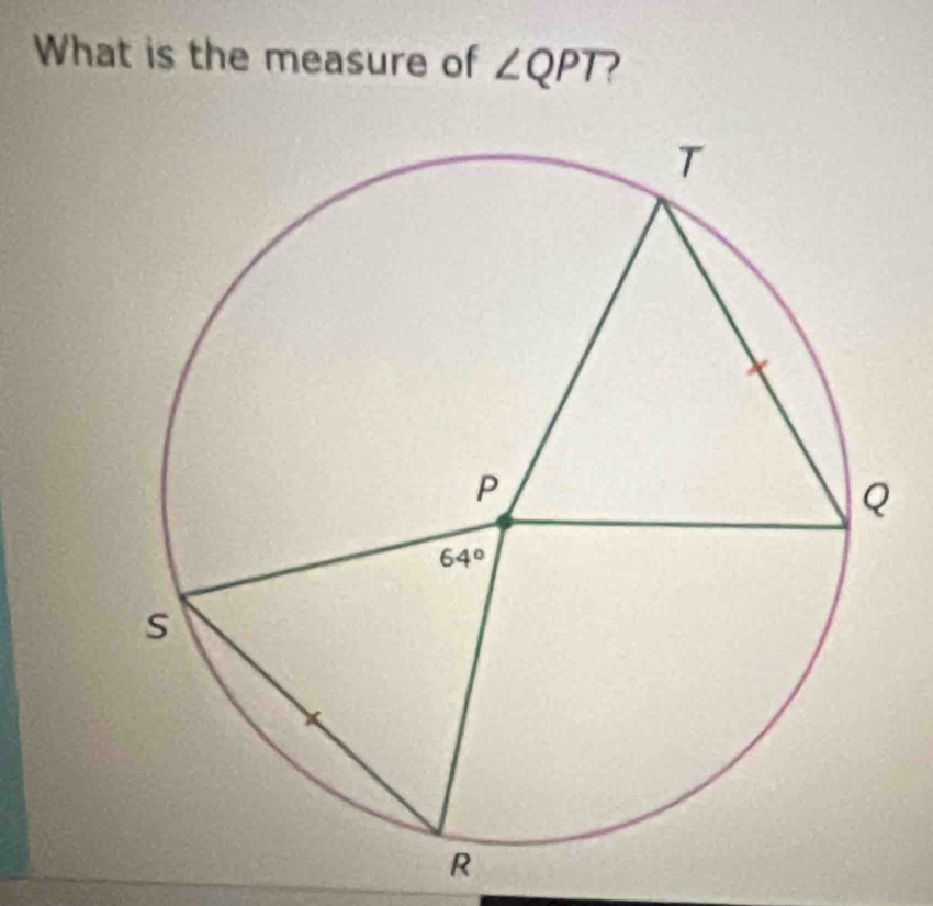 What is the measure of ∠ QPT
R