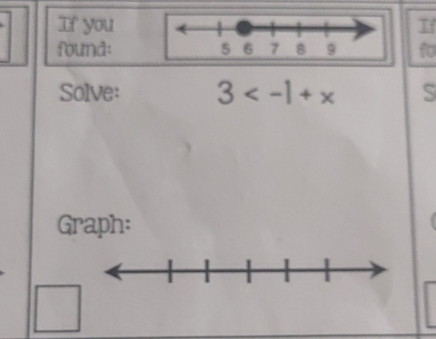 If youT 
found:fo 
Solve: 3 S 
Graph: