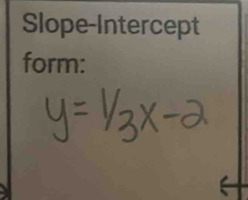 Slope-Intercept 
form: