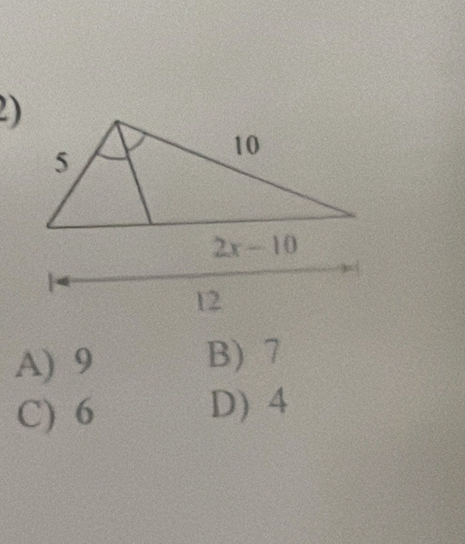 A) 9
B) 7
C) 6
D) 4