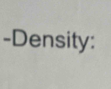 Density: