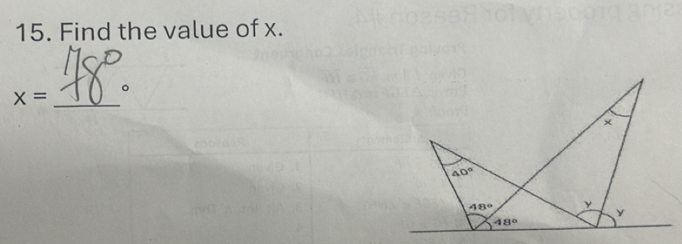 Find the value of x.
。
x= _