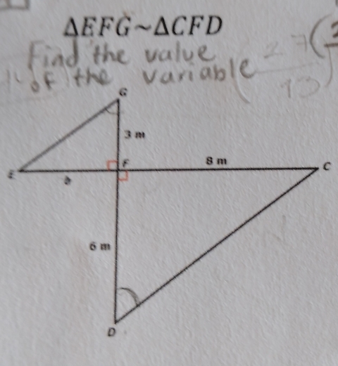 △ EFGsim △ CFD
C