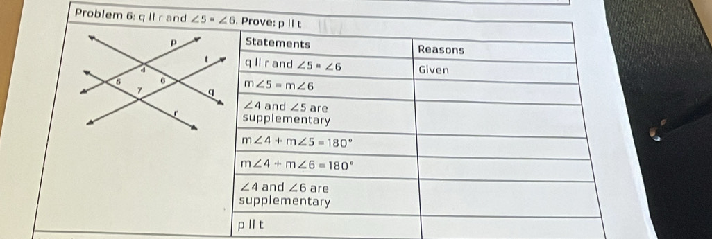 Problem 6: qparallel r and