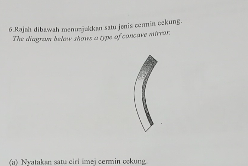 Selesai:Rajah dibawah menunjukkan satu jenis cermin cekung. The diagram ...