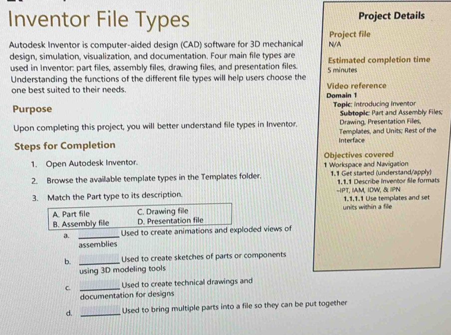 Solved: Inventor File Types Project Details Project file Autodesk ...