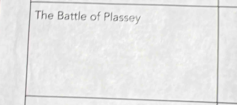 The Battle of Plassey