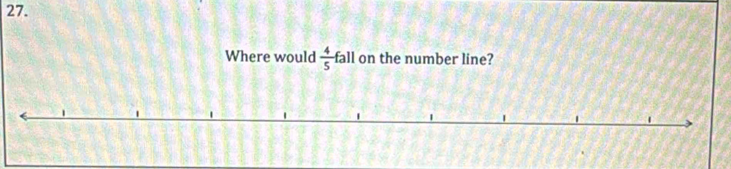 Where would  4/5  fall on the number line?