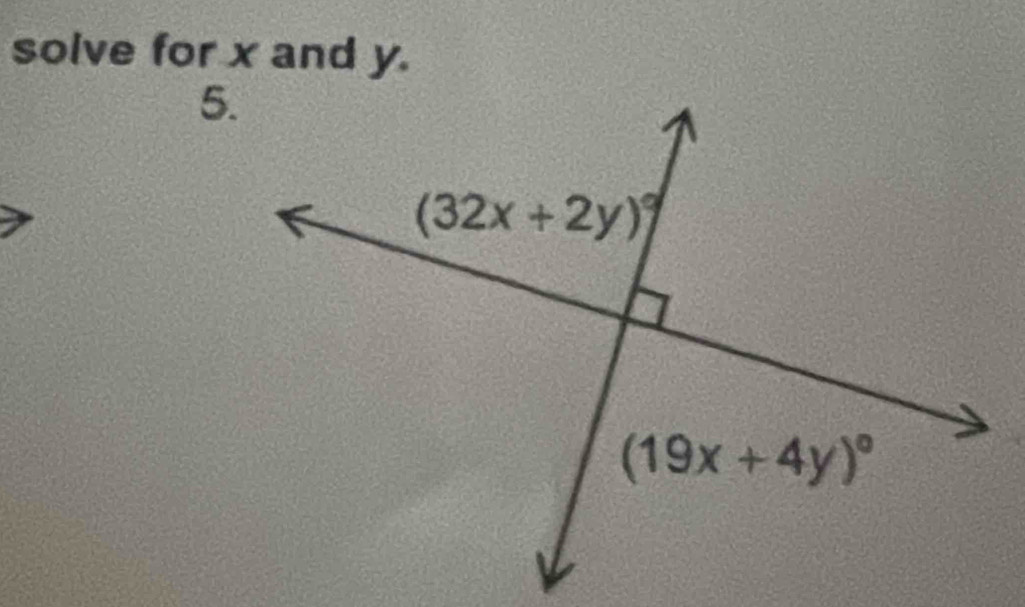 solve for x and y.
5.