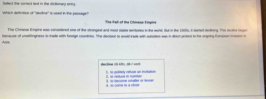 Solved: Select the correct text in the dictionary entry. Which ...