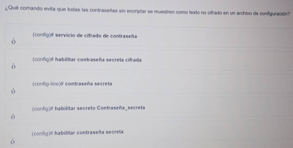 Resuelto:¿Qué comando evita que todas las contraseñas sin encriptar se ...