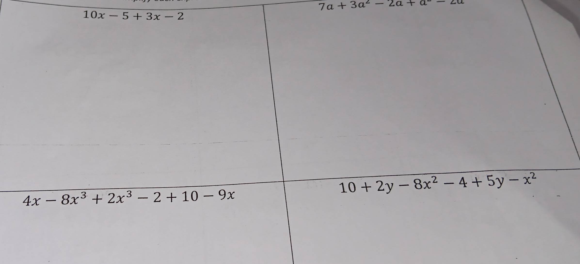 7a+3a^2-2a+a^2-2a