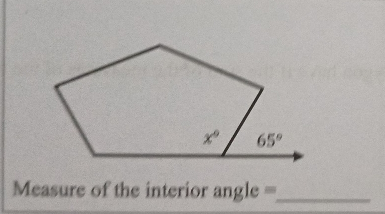 Measure of the interior angle ==_