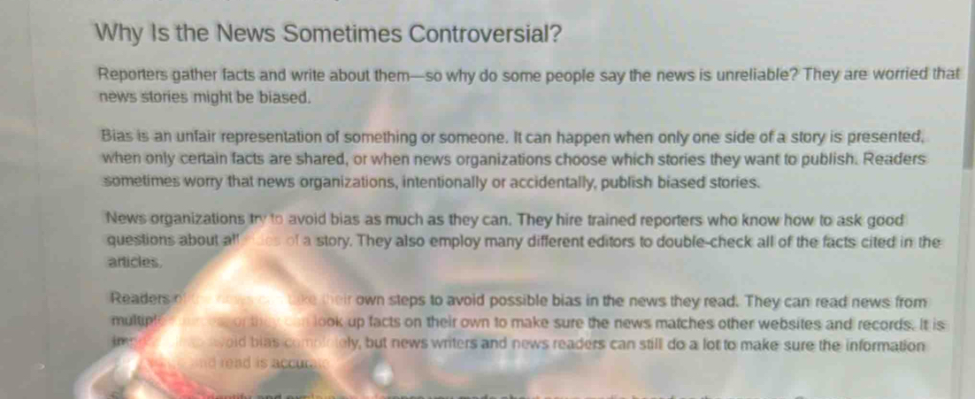Solved: Why Is the News Sometimes Controversial? Reporters gather facts ...