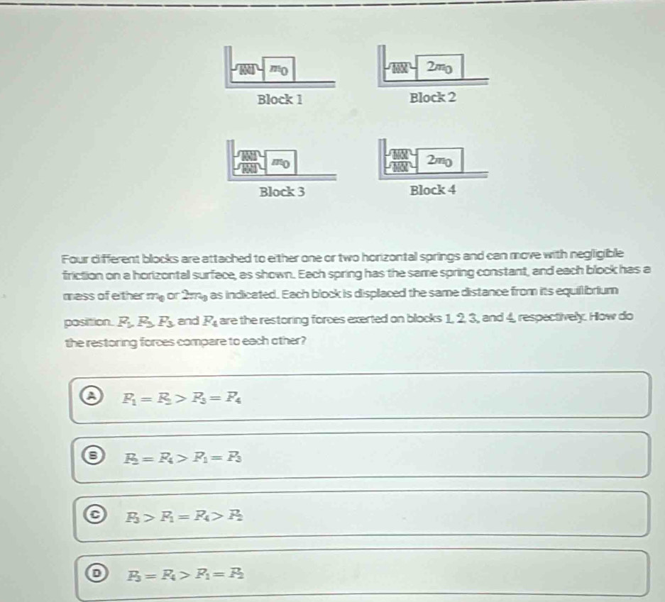 Solved: mo 2mo Block 1 Block 2 2m Block 3 Block 4 Four different blocks ...