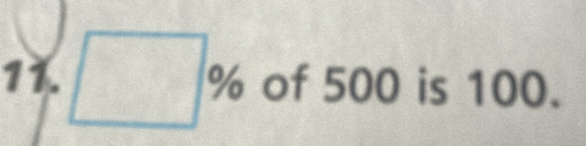 of 500 is 100.