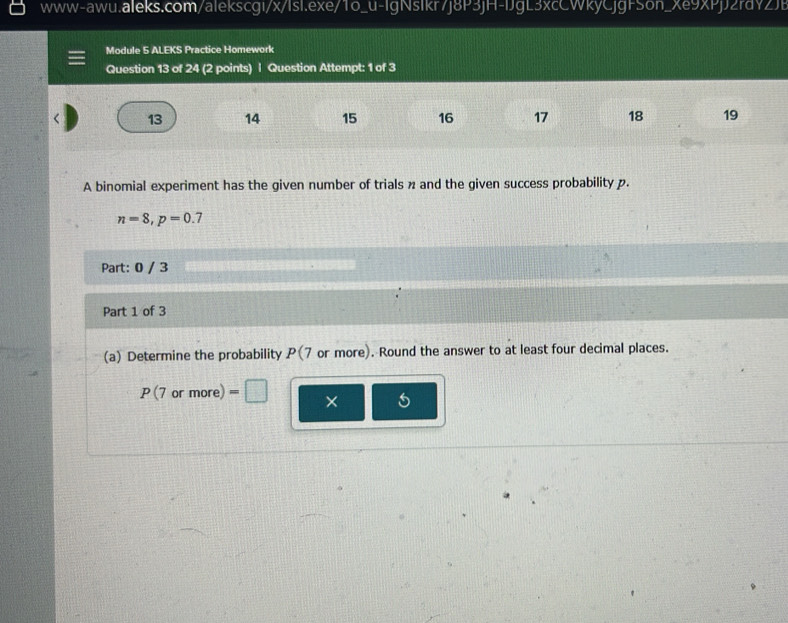 Solved: Module 5 ALEKS Practice Homework Question 13 of 24 (2 points ...