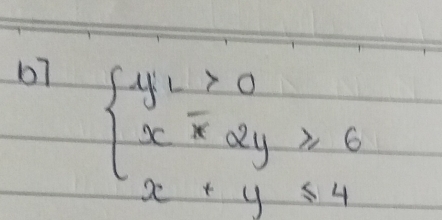 67 beginarrayl y_2>0 x*2y≥slant 6 x*4