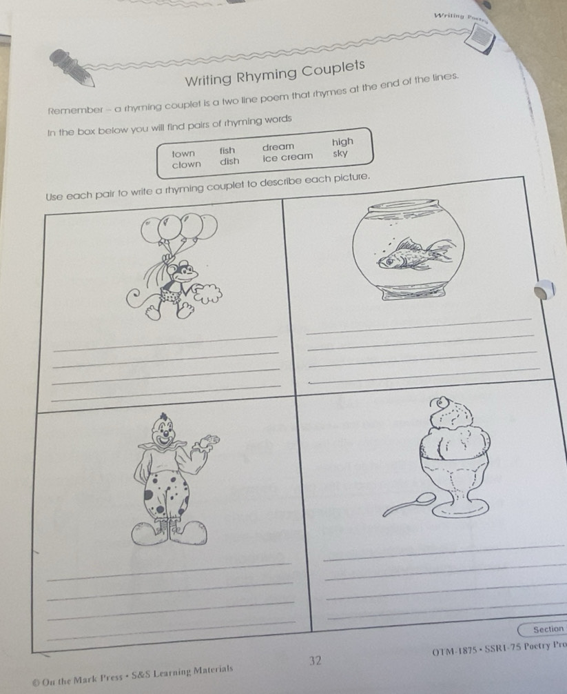 Solved: Wril Writing Rhyming Couplets Remember - a rhyming couplet is a ...
