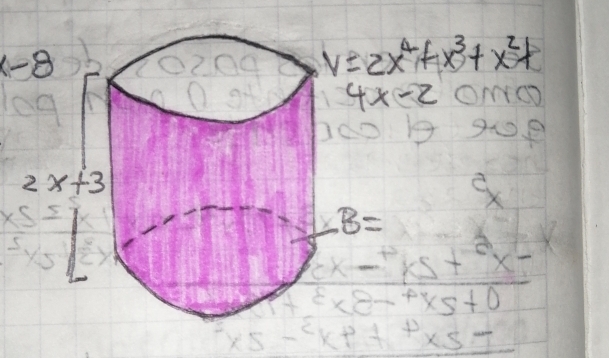 x-8
V=2x^4+x^3+x^2+