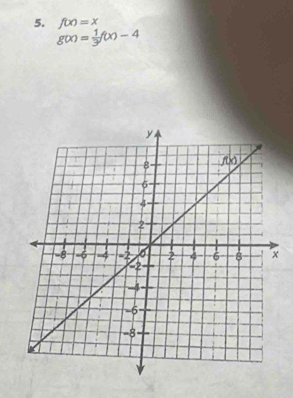 f(x)=x
g(x)= 1/3 f(x)-4