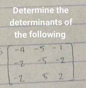 Determine the 
determinants of 
the following