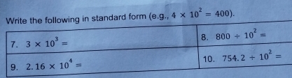 dard form (e.g.,4* 10^2=400).