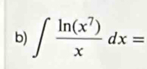 ∈t  ln (x^7)/x dx=