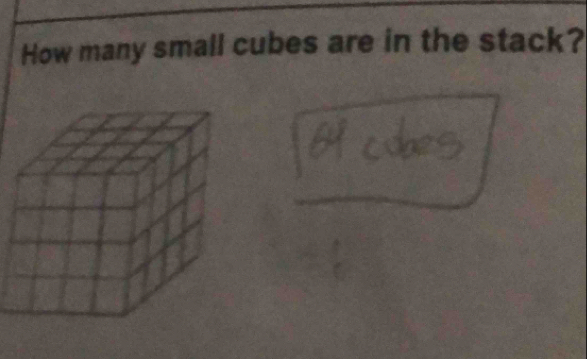 How many small cubes are in the stack?