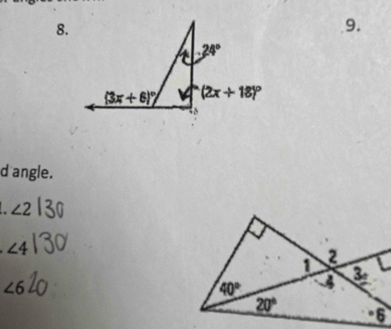 angle.
∠ 2
∠ 4
∠ 6