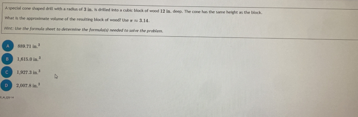 Solved: A special cone shaped drill with a radius of 3 in, is drilled ...