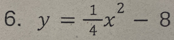 y= 1/4 x^2-8