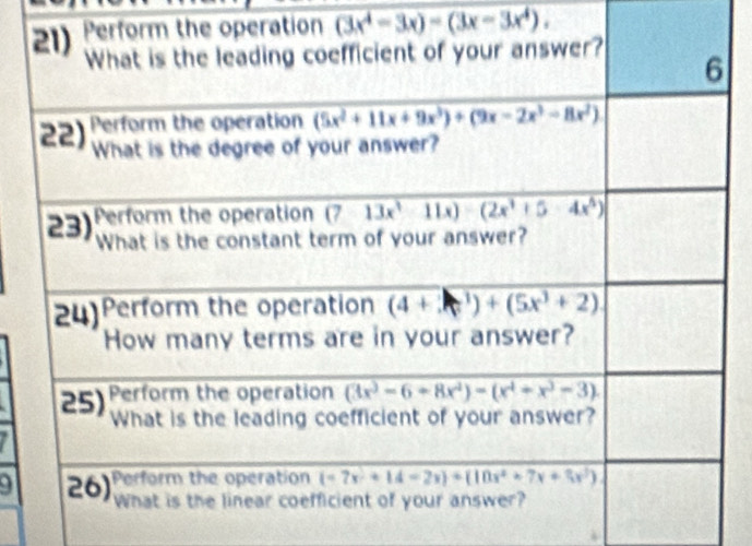 peration (3x^4-3x)-(3x-3x^4).
a