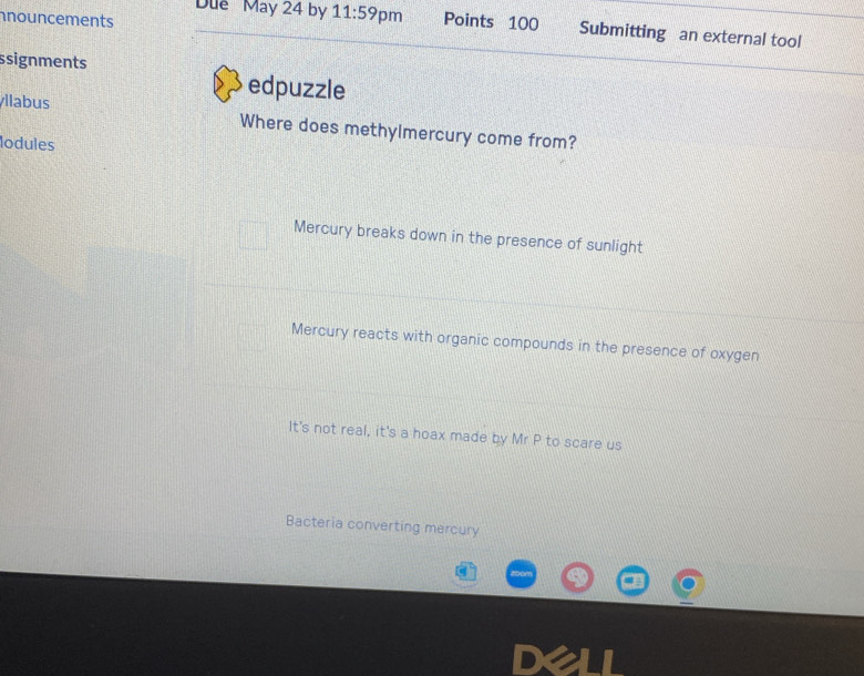Solved: Due May 24 by 11:59 pm nouncements Points 100 Submitting an ...