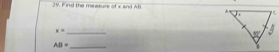 Find the measure of x and AB.
x= _
AB= _