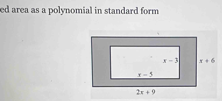 ed area as a polynomial in standard form