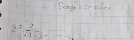 Rango- calcular
y= 2/x+3 