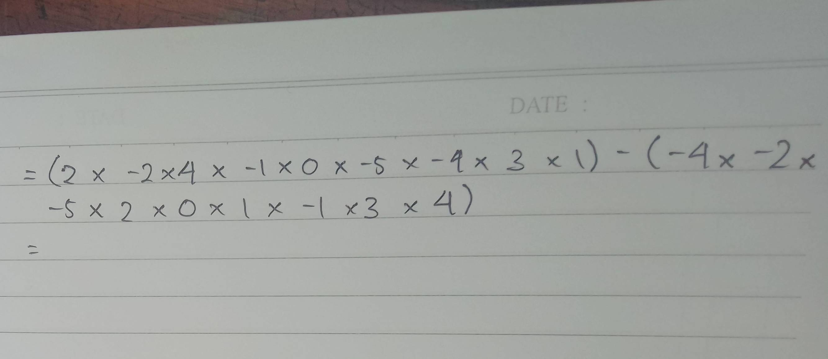 =(2* -2* 4* -1* 0* -5* -4* 3* 1)-(-4* -2*
-5* 2* 0* 1* -1* 3* 4)