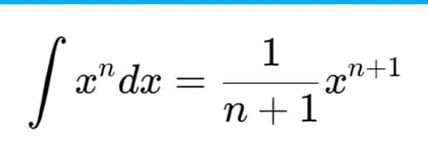 ∈t x^ndx= 1/n+1 x^(n+1)