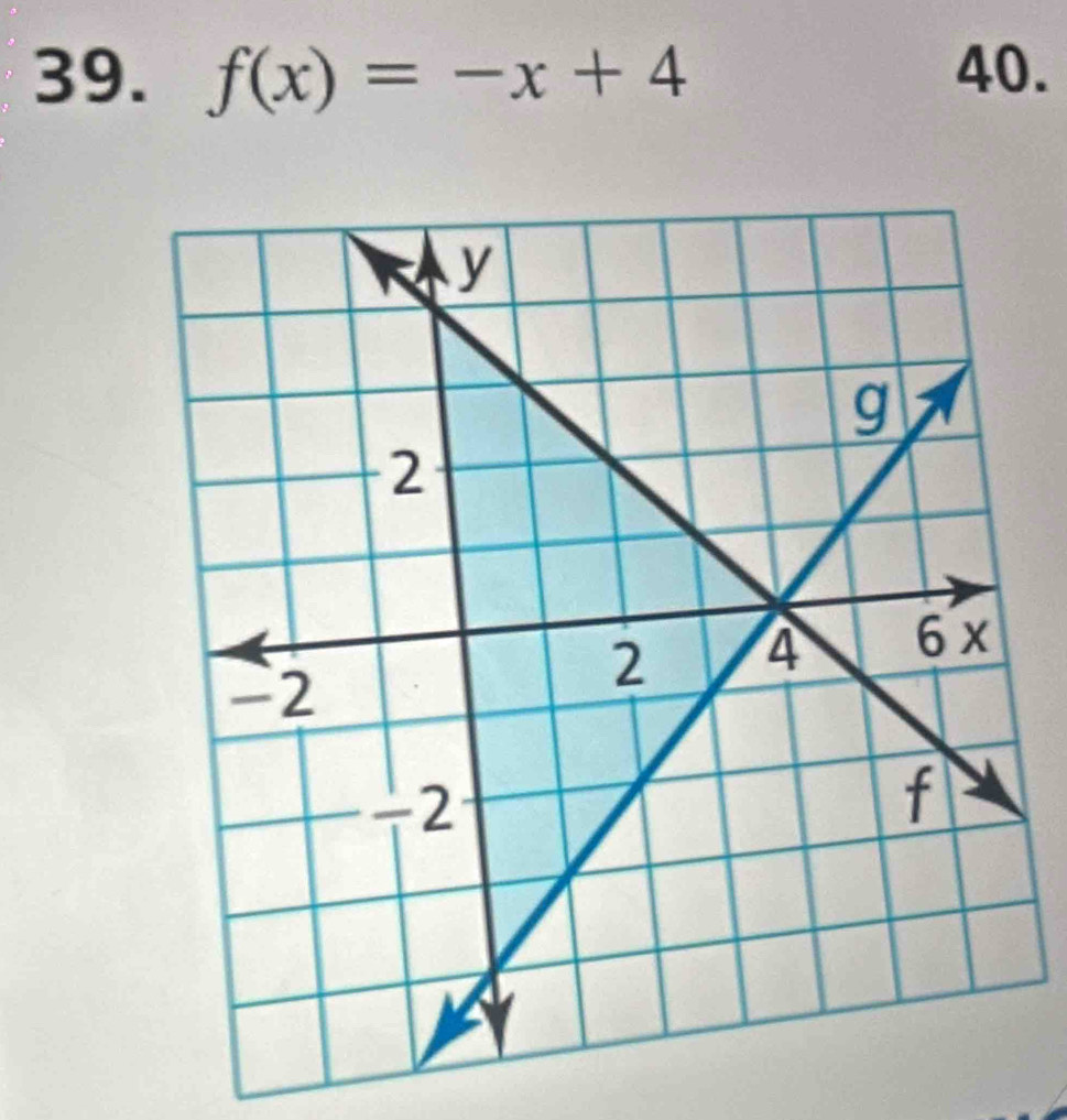 f(x)=-x+4 40.