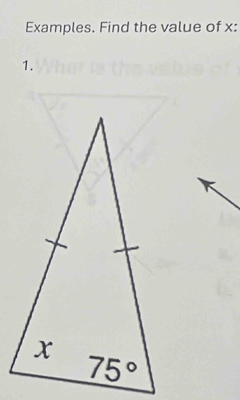 Examples. Find the value of x:
1.