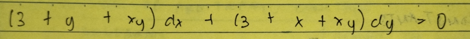 (3+y+xy)dx+(3+x+xy)dy=0