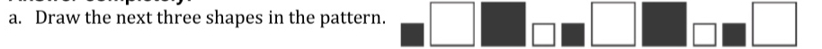 Draw the next three shapes in the pattern.